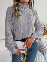Suéter de punto de cuello alto para mujer, jersey de manga larga, Tops de moda, blusa de punto, novedad de otoño e invierno, 2023 - details 12