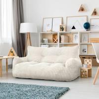Sofá de Dos Plazas Portátil Relleno Incorporado Ergónomo para Sala de Estar, Dormitorio, Sala de Juegos Marrón - details 4