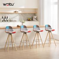 Taburete de Bar con Respaldo Marco de Madera Maciza Imitación de Cuero - details 29