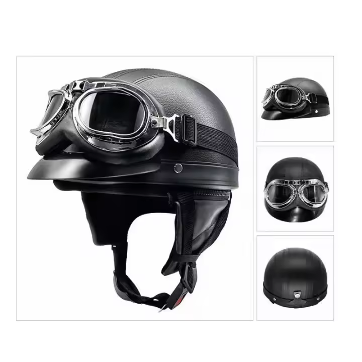 Cascos de moto semiabiertos, gafas de protección UV - 1
