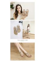 Verano 2025 Dulce, Sandalias Flores Bohemias Para Mujer Diamante De Imitación Tallas Grandes Pisos Zapatos De Playa - details 3