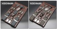 Cabestrillo de dos tonos de cuero marrón para hombre, estilo occidental, cinturón, longitud ajustable, 3,5x120cm - details 25