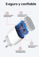 Adaptador de carga rápida de 20 W + cable de datos de 27 W, paquete de 2 cargadores blancos (Tipo-C) - details 1