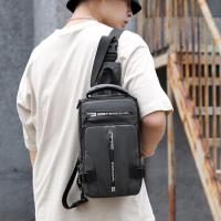 Bolso de pecho para hombre con múltiples bolsillos a la moda, bolso de mensajes deportivo de tela Oxford con carga USB, bolso cruzado multifunción de Color sólido para niños - details 31
