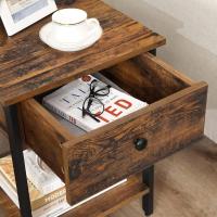 Mesita de Noche Mesa Auxiliar con Cajón y Estante 40 x 40 x 55 cm Para Dormitorio, Salón - details 3