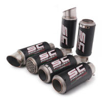 51mm/60mm/63mm Universal Motorcycle Exhaust Muffler Tailpipe SC project Canister Tail Pipe Stainless Carbon fiber 2Inches - details 17