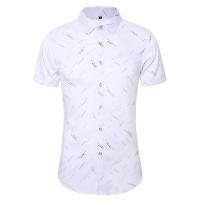 Camisas de Negocios Casuales para Hombres Estampado Elegante, Elástico, Sin Hierro, Ropa de Oficina Formal, Talla Grande, Moda de Trabajo - details 8