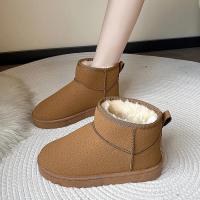 Botas de nieve con plataforma plana para mujer, cálidas e informales, hechas de ante y felpa, zapatos gruesos de moda gótica para invierno 2023 - details 10