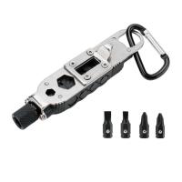 Mini destornillador multifuncional para exteriores EDC, forma de llavero, herramienta de reparación de acero portátil - details 0