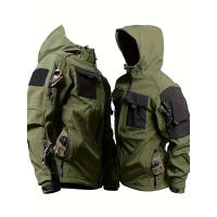 Chaqueta Táctica de Piel de Tiburón Impermeable, Abullonada, Vestuario de Caza al Aire Libre - details 8