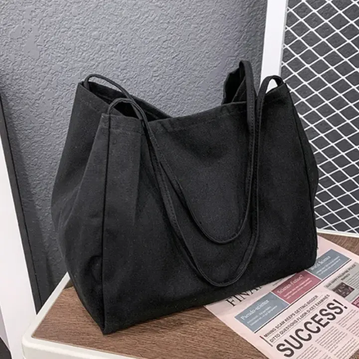 Bolsa de lona informal de gran capacidad, bolsa ecológica reutilizable de alta calidad para mujer - 1