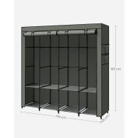 Armario Plegable de Tela 4 Barras, 4 Bolsillos Laterales, Almacenamiento, Negro RYG094B02 - details 28