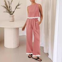 Conjuntos de dos piezas de verano para mujer, tops sin mangas y pantalones largos, trajes casuales para mujer - details 2