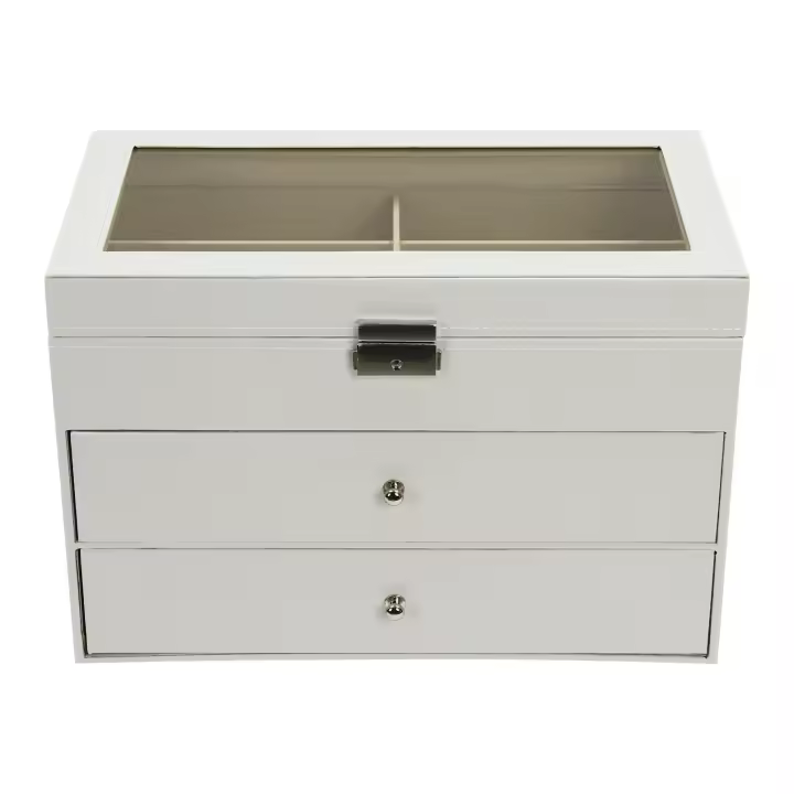 Colector organizador de gafas de sol con 18 ranuras, caja de almacenamiento para gafas de sol, vitrina para gafas con cajón - 1