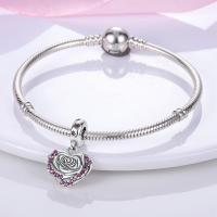 Dijes de la serie Floral en plata de ley 100% auténtica para mujer, joyería fina, pulsera y brazaletes de cumpleaños, material: metal principal - details 7