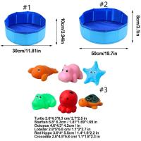 Juguete plegable para piscina para gatos, lavabo de agua redondo portátil para limpieza de mascotas, tortuga, estrella de mar, pulpo, baño para perros y gatos - details 0
