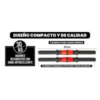 Juego de Mancuernas Ajustables 4 en 1 con Barra Recta de Conexión, Discos