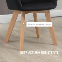 2 Sillas de Comedor Modernas Sillas de Cocina Tapizadas en Terciopelo con Respaldo Reposabrazos y Patas de Madera Carga 120 kg para Salón Dormitorio 54x57x80 cm - details 14