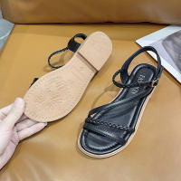 Sandalias de tacón para mujer 2025 Estilo bohemio étnico, suela de goma francesa, diseño de detalle de suela suave - details 12