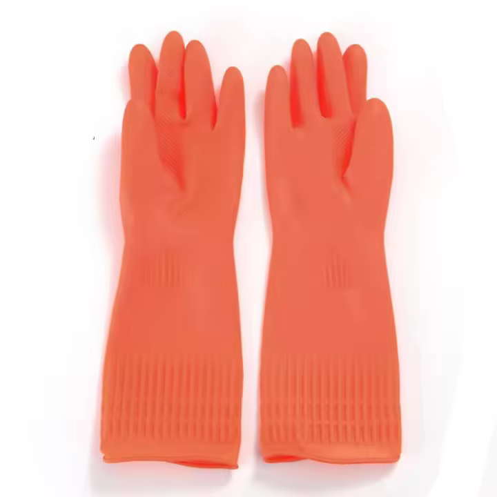 Guantes elásticos más largos para lavar platos, herramienta de limpieza repetible, impermeables, guantes de goma para el hogar, guantes de limpieza - 1