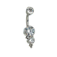 Barra de ombligo de circón de titanio g23, 14g, piercing interno roscado, anillos para el ombligo, joyería para el cuerpo, anillos para el ombligo, 1 ud. - details 3