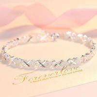 Pulsera para mujer, plata 925, XO, moda coreana, fiesta, boda - details 0