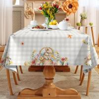 Mantel de Pascua a Cuadros de Búfalo Cubierta de Mesa Lavable para Fiesta en Granja al Aire Libre - details 3