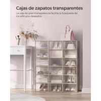 Cajas de Zapatos de Plástico Juego de 18 Organizadores Plegable, Apilable, Transparente, Blanco - details 30