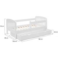 Lilia - Cama infantil 80 x 160 cm, 1 cajón de almacenamiento con somier y barreras - details 4
