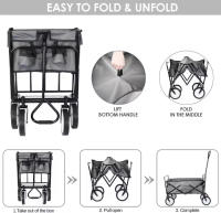 Carrito de Mano Plegable Ruedas de 360 °   Ideal para Jardín, Playa, Camping, Compras - details 5
