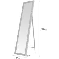 Espejo de Pie, de Cuerpo Entero, Marco de Plástico, Forma Rectangular de 37x157 cm, para Dormitorio, salón, Cuarto de baño, Pasillo Blanco o Negro (Blanco) - details 20