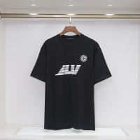 Camiseta Deportiva de Algodón Puro para Hombres Cuello Redondo, Estampado de Logo Delantero, Estilo Básico Casual para el Verano - details 0
