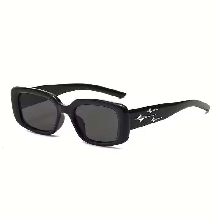 Gafas de Moda para Mujer, Estilo Casual Cuadrado Negro Vintage Encantador Clásico Vivo Elegante Dulce al Estilo Ins Moderno y Sencillo, Ideal para el Verano y la Vida Diaria - 1