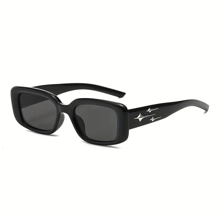 Gafas de Moda para Mujer, Estilo Casual Cuadrado Negro Vintage Encantador Clásico Vivo Elegante Dulce al Estilo Ins Moderno y Sencillo, Ideal para el Verano y la Vida Diaria - 1