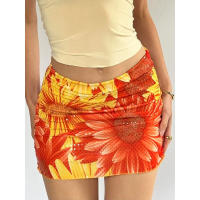 BUNO-Minifalda con estampado floral para mujer, ropa de verano, falda ajustada de tubo de cintura media, faldas bonitas para fiesta de noche, ropa de calle Y2K - details 7