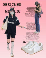 Zapatos deportivos de cuero nuevos, planos, informales, blancos para mujer. - details 1