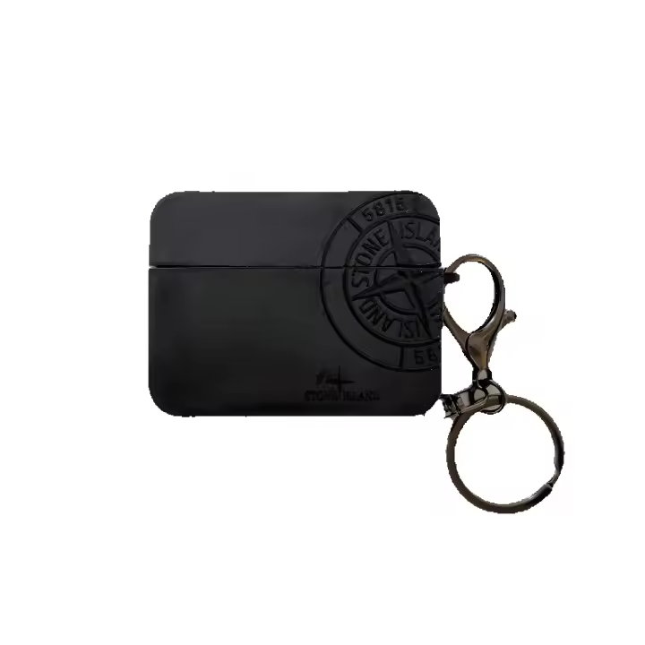 Funda de auriculares con patrón cruzado para Airpods Pro 2 Airpods 3 2 1, funda de auriculares de silicona suave negra - 1
