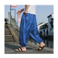 pantalones de marca al aire libre para hombres Lce seda dragón flor oscura bombachos sueltos pantalones casuales de pierna ancha de alta calidad para hombre - details 2