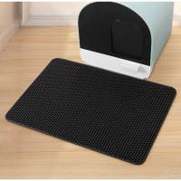 COTTECOTA-Tapete de arena para gatos 40x50 cm Alfombrilla Lavable Mantel de arena para gatos Diseño de panal de abeja bonito tapete impermeable fácil de limpiar, mantel individual para alimentos y agua, lavable para gatos, Tapete para gatos antideslizante - details 2