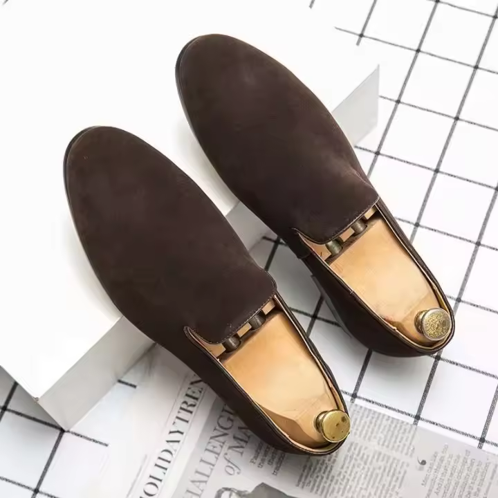 Zapatos de vestir antideslizantes de cuero de fibra ultrafina para hombre Zapatos esmerilados Taras Grandes 38-46 botón cerrado otoño - 1