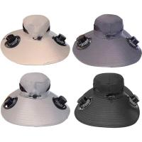 Sombrero de camping, sombrero con ventilador solar, actividades de verano, ventilación estable, equipo cómodo para exteriores, diseño de ala grande 48*48*8 cm - details 1