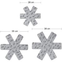 Protectores de sartén antiarañazos para ollas, almohadillas divisoras antiadherentes con estampado gris, 5 piezas - details 7