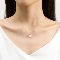 Colgante de Perla Natural Collar de Oro Sólido 18K con Moissanita Ideal para Mujeres - details 1