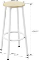 Juego de 2 taburetes de bar, taburete de cocina con reposapiés, estilo industrial, adecuado para cocina, restaurante, sala de fiestas 30×30×64CM color natural - details 2