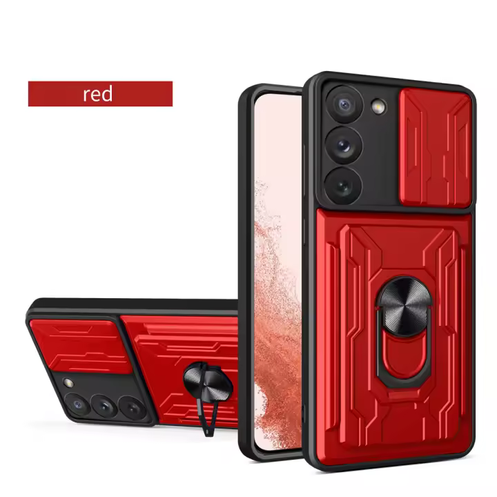 Funda con soporte y ranura para tarjeta para Samsung Galaxy S25, S24, S23 Ultra, S22, S21 FE, A16, A15, A14, A54, Note 20, Ultra, protección de cámara - 1