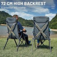 Silla de Camping Adulto 150kg Silla de Jardín Plegable Portátil de Alta Resistencia Respaldo Alto Silla Reclinable de 4 Posiciones para Campamento Picnic Jardín Caravana (1 Pc, Azul) - details 17