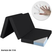Colchón plegable viscoelástico con cierre y asa 120 x 190 x 10 cm con espuma D25 extra firme en loneta premium gris para furgonetas, viajes o invitados - details 11