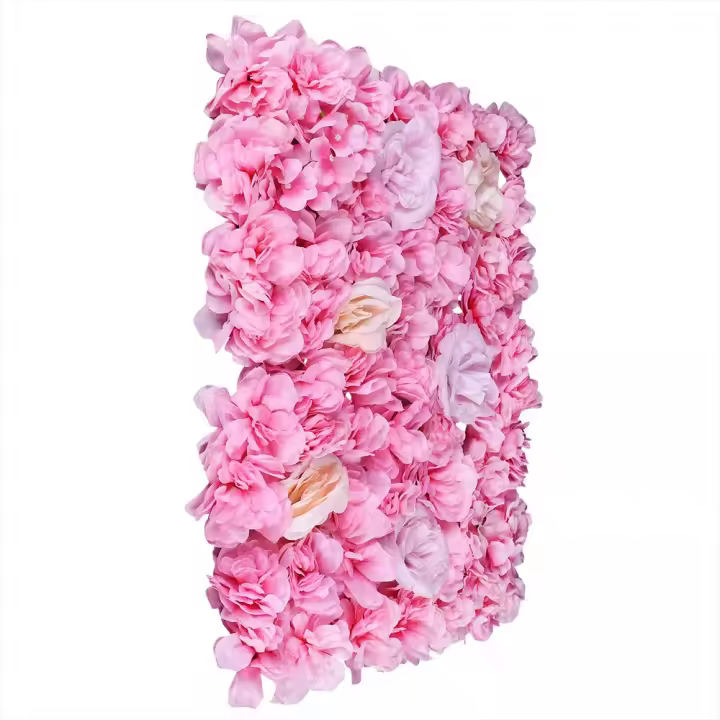 Paneles de flores artificiales para pared, decoración de fondo para fiesta, boda, rosa, 40x60 Cm, 12 piezas - 1