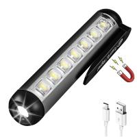 Mini linterna LED recargable por USB con Clip, luz de trabajo magnética, linterna portátil de emergencia tipo C, linterna impermeable - details 0