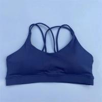 Sujetador deportivo cruzado de alta resistencia para mujer, Top deportivo ajustado, ropa interior de entrenamiento integral para gimnasio y Yoga con almohadilla para el pecho, Color sólido - details 4